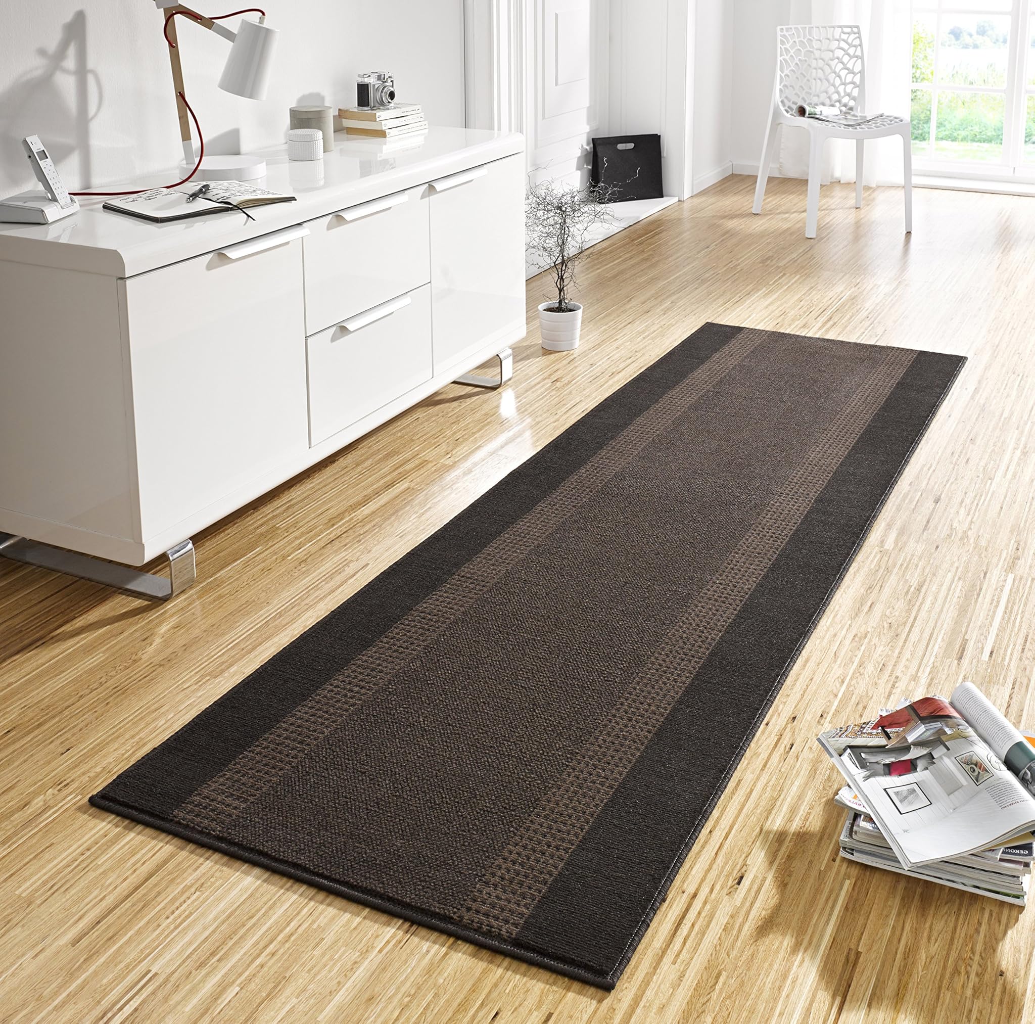 Hanse Home Tappeto Passatoia a Pelo Corto 80x250 cm, Marrone