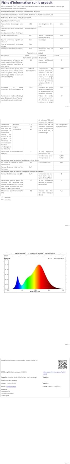 Klighten Applique da Parete Lunga LED 30W IP65 Antracite - immagine 10