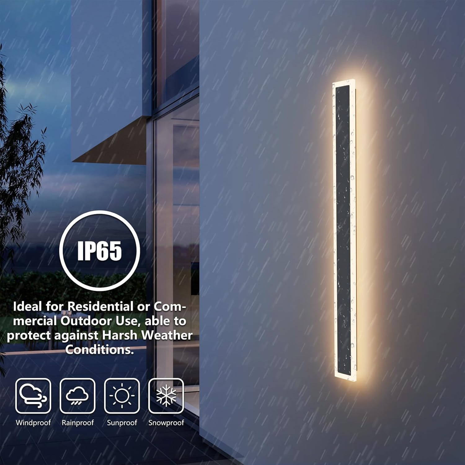 Klighten Applique da Parete Lunga LED 30W IP65 Antracite - immagine 2