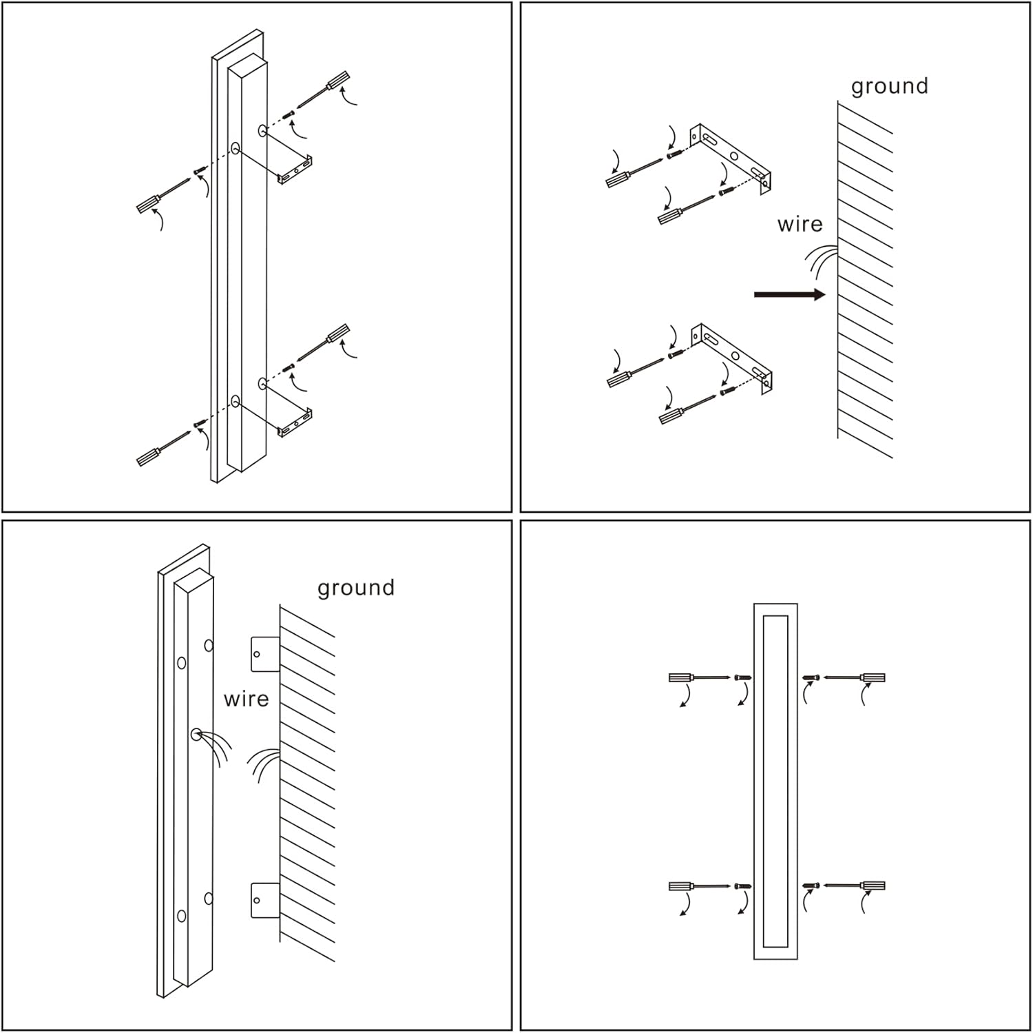 Klighten Applique da Parete Lunga LED 30W IP65 Antracite - immagine 5