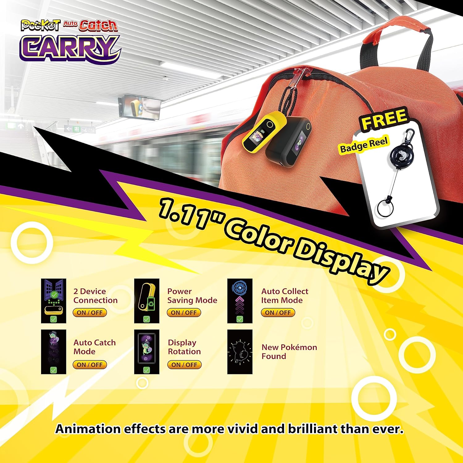 Brook Pocket Auto Catch Carry Dual Account, Giallo - immagine 6