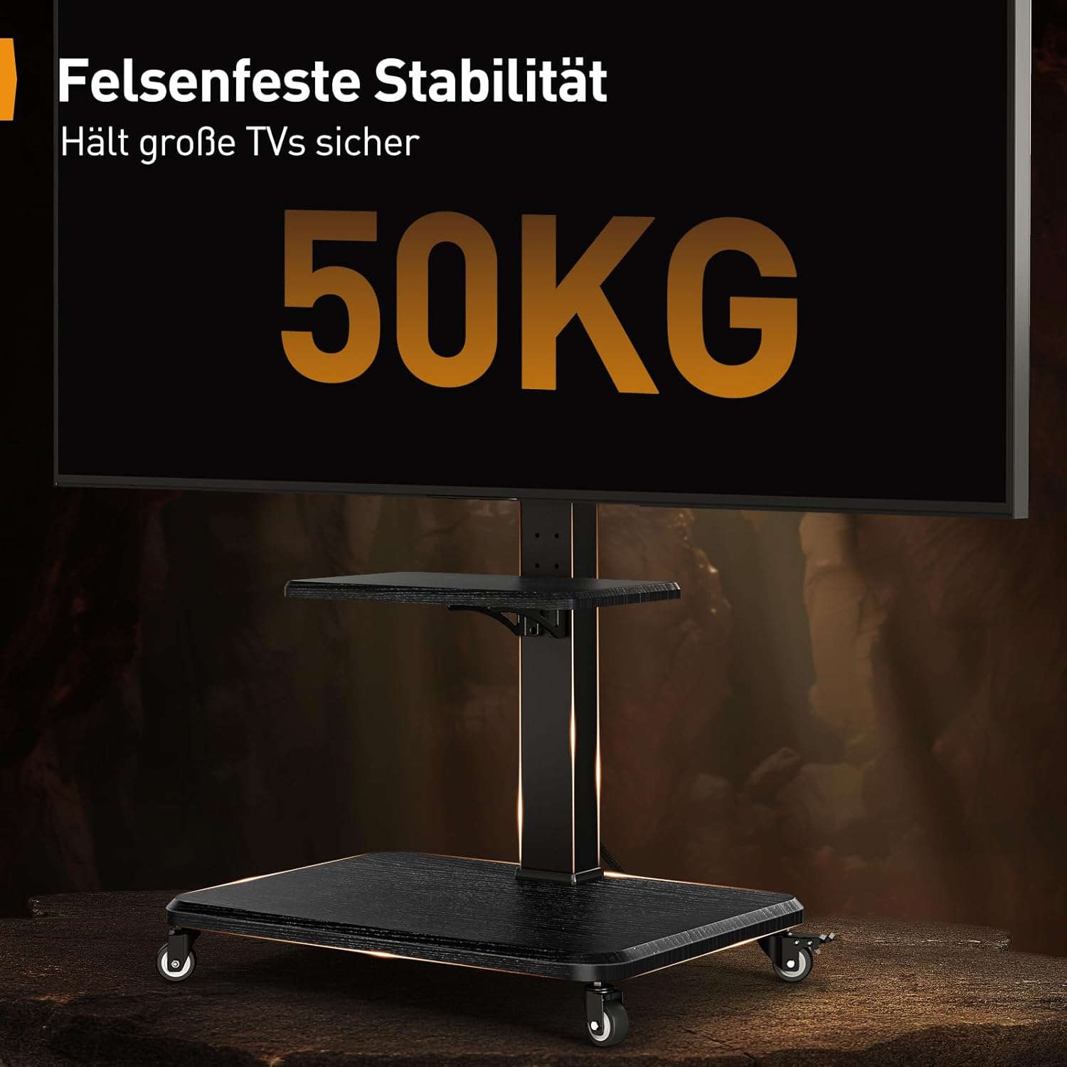 Perlegear Supporto TV Mobile con Ruote 32-75 pollici - immagine 3