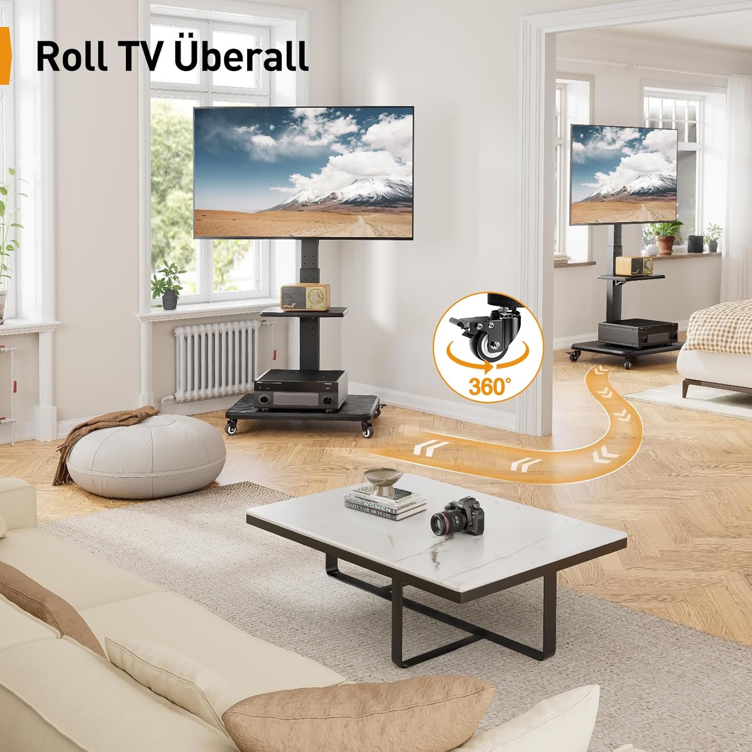 Perlegear Supporto TV Mobile con Ruote 32-75 pollici - immagine 4