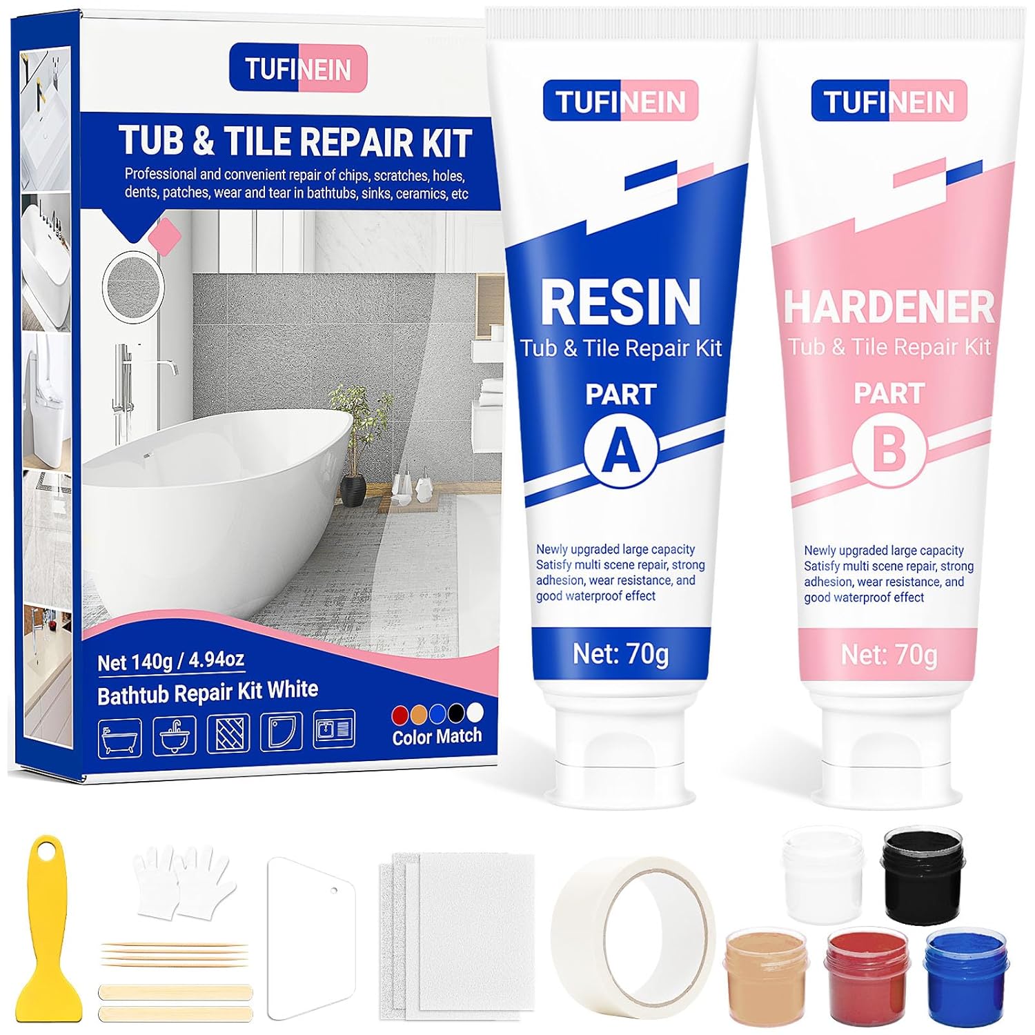 Tufinein Kit Riparazione Vasca da Bagno 140g - immagine 1