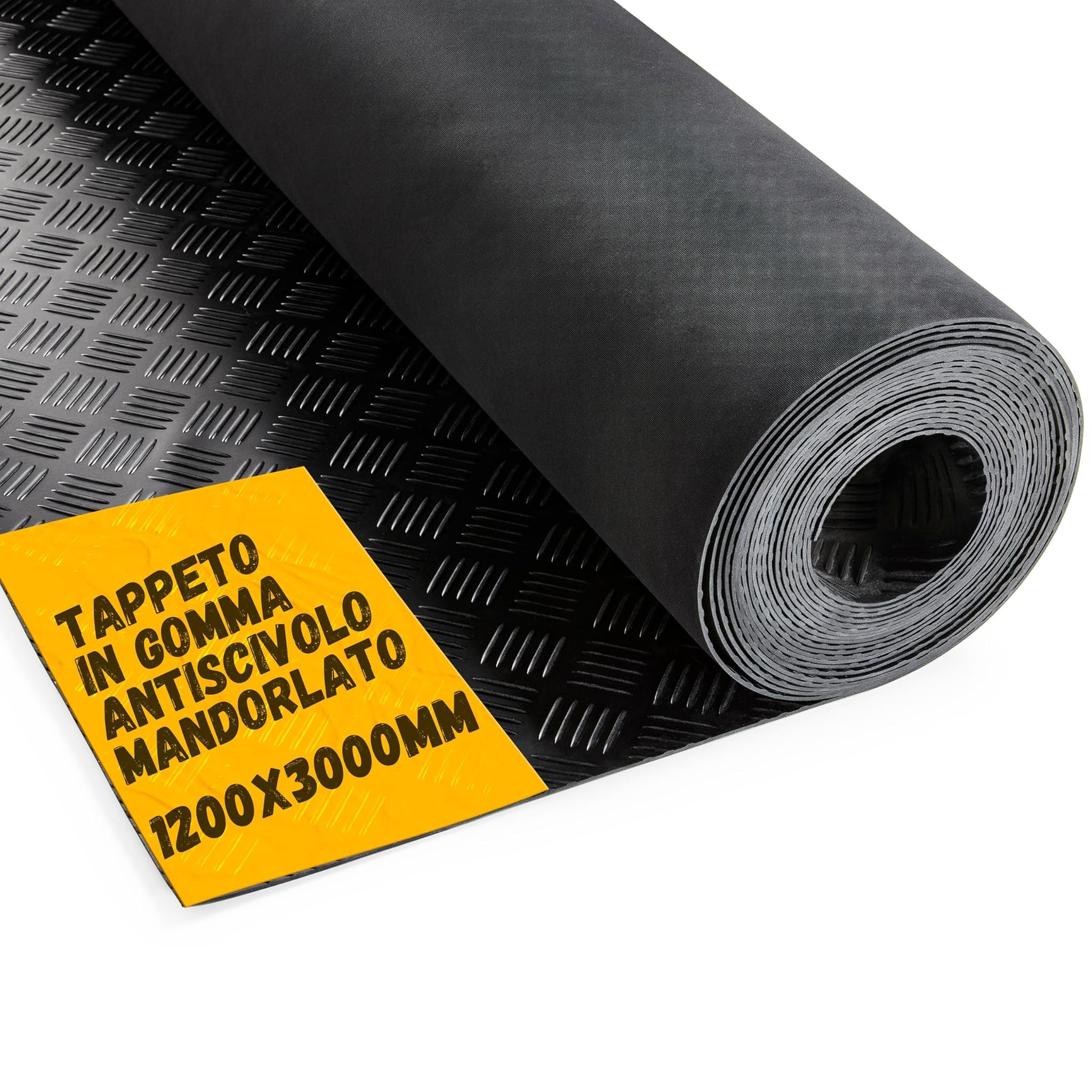 Jimmy Gum Tappeto Gomma Antiscivolo Mandorlato 1,2 x 3m