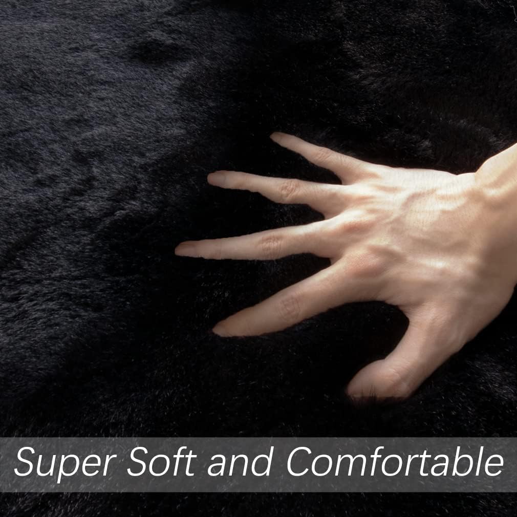 Tappeto Rotondo Nero 180cm Morbido e Lavabile - immagine 7