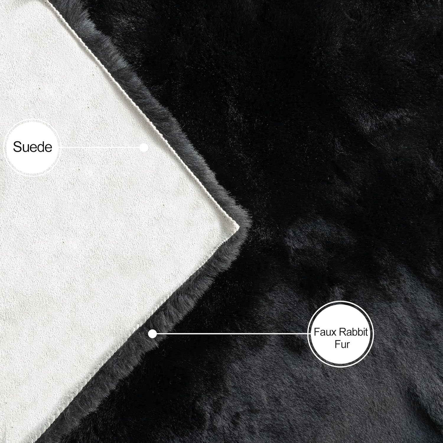 Tappeto Rotondo Nero 180cm Morbido e Lavabile - immagine 8