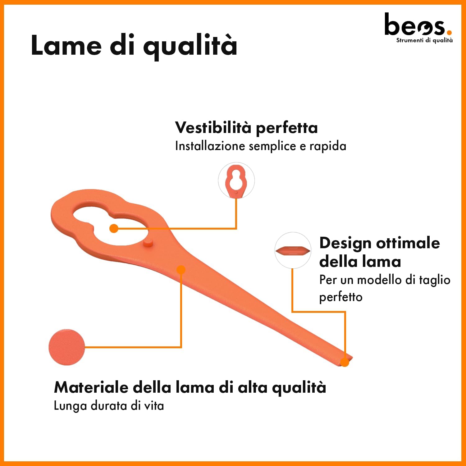 BEOS® 100 x Lame di Ricambio per Decespugliatori - immagine 2