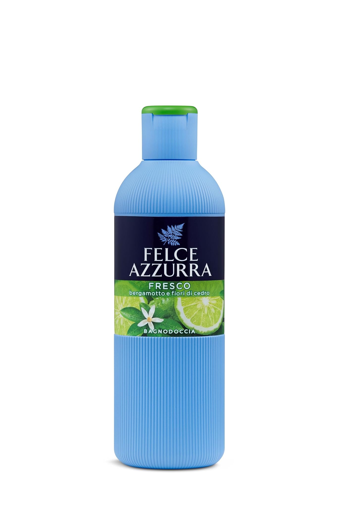 Felce Azzurra - Bagnoschiuma Profumato Fresco Bergamotto, Bagno Schiuma Detergente Delicato Idratante per Pelle Morbida, Note Esotiche Cocco e Cannella, Bagnodoccia Dermatologicamente Testato, 650 ml