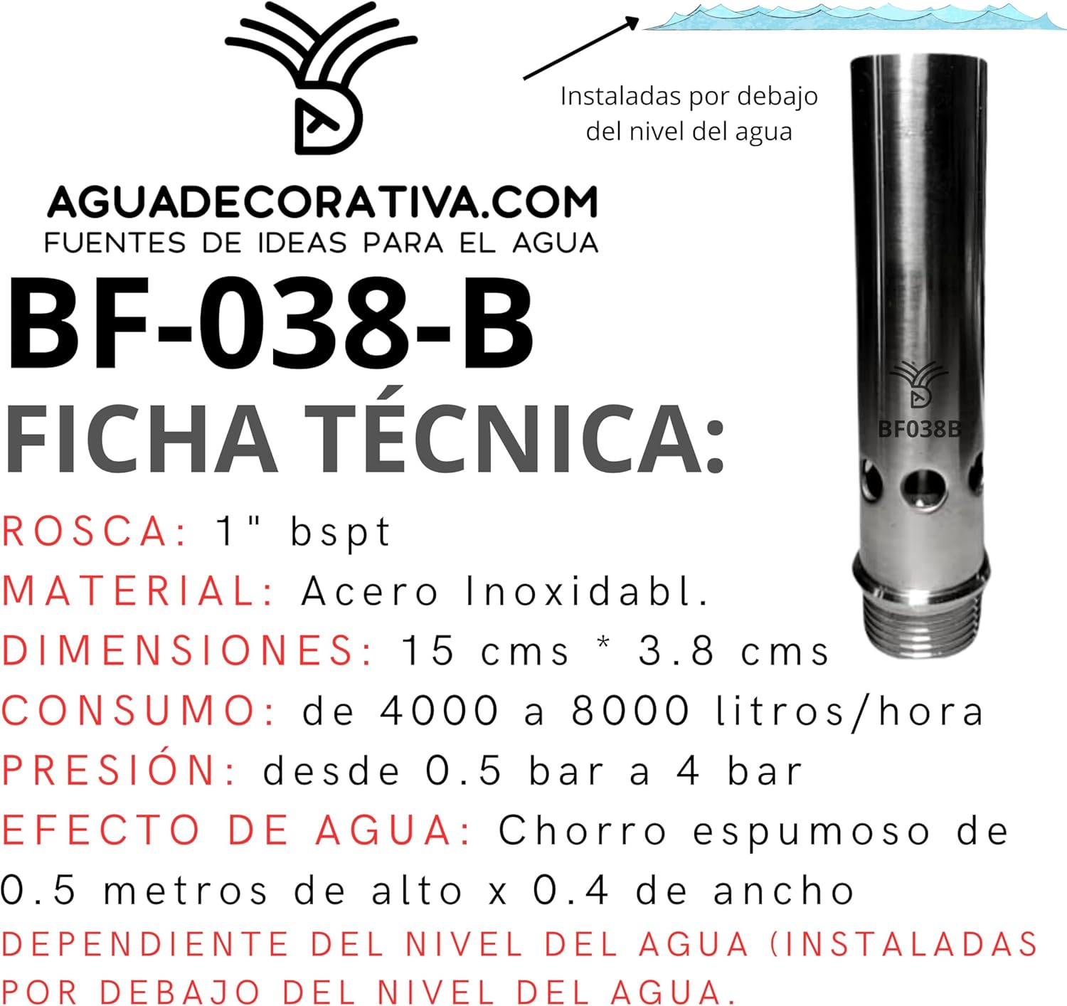 Aguadecorativa Ugello per Fontane da Giardino Abete - immagine 3