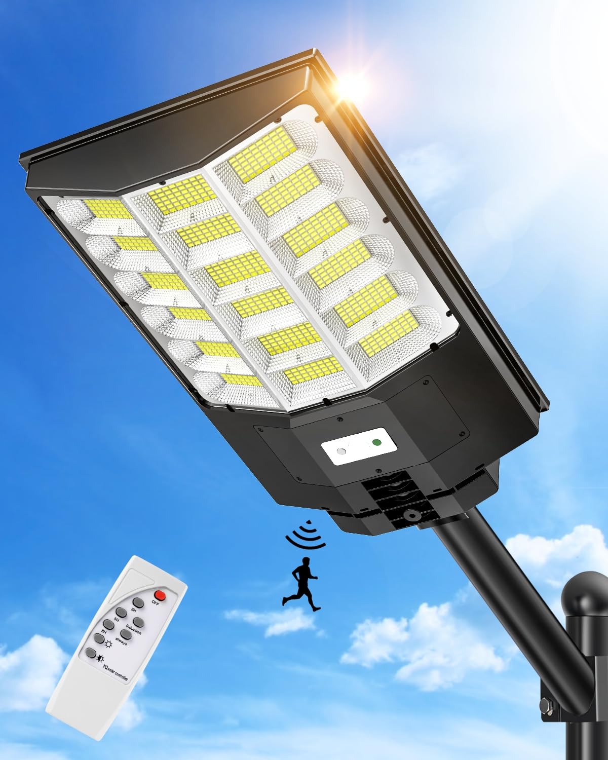 Sararoom Lampione Solare Led Esterno 1000W 864Led