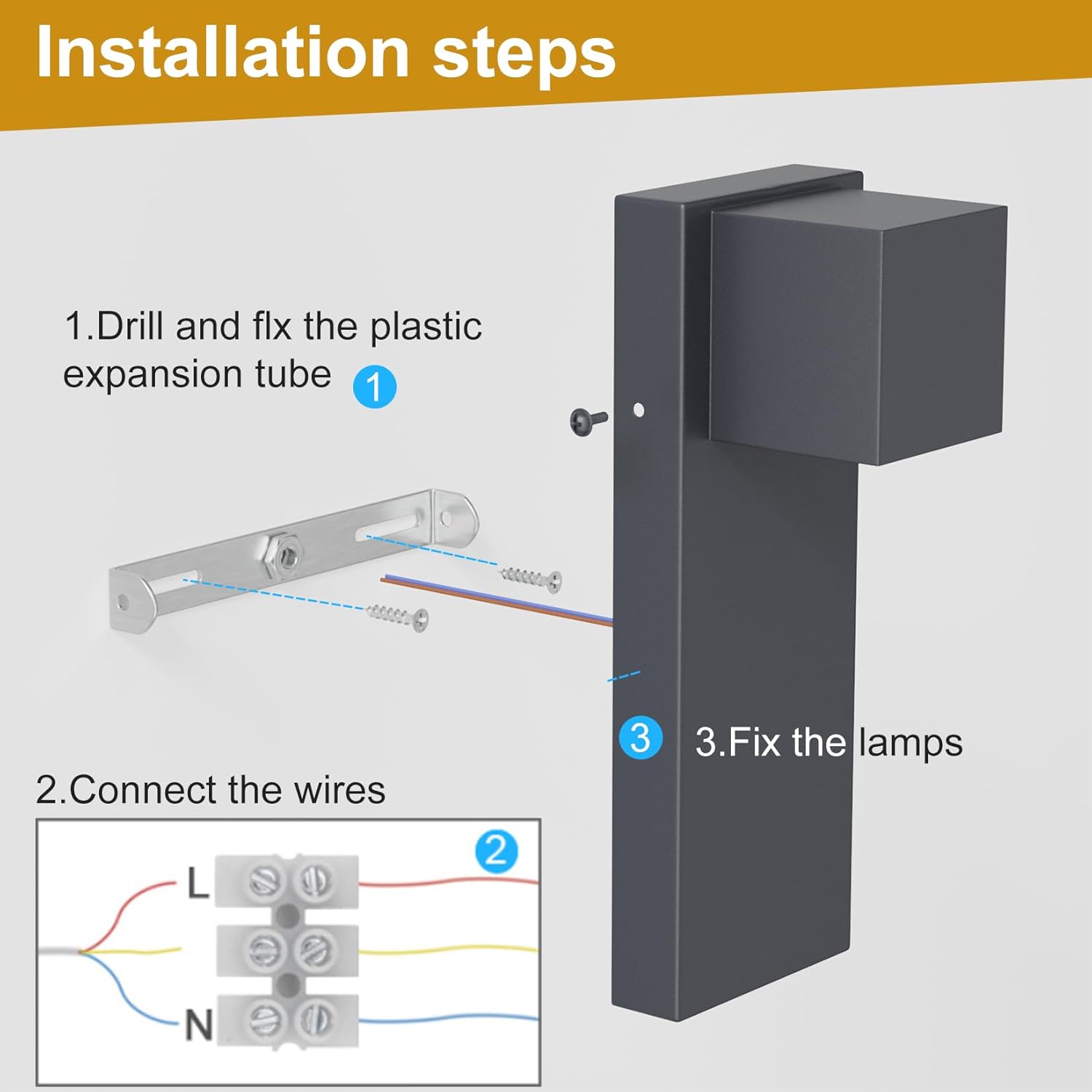 K-bright Applique LED da Esterno 16W 2 Pezzi Antracite - immagine 6