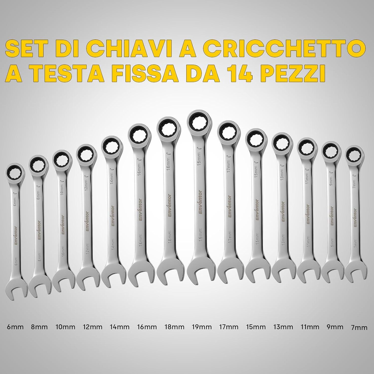 Enventor Set Chiavi a Cricchetto 14 Pezzi - immagine 2