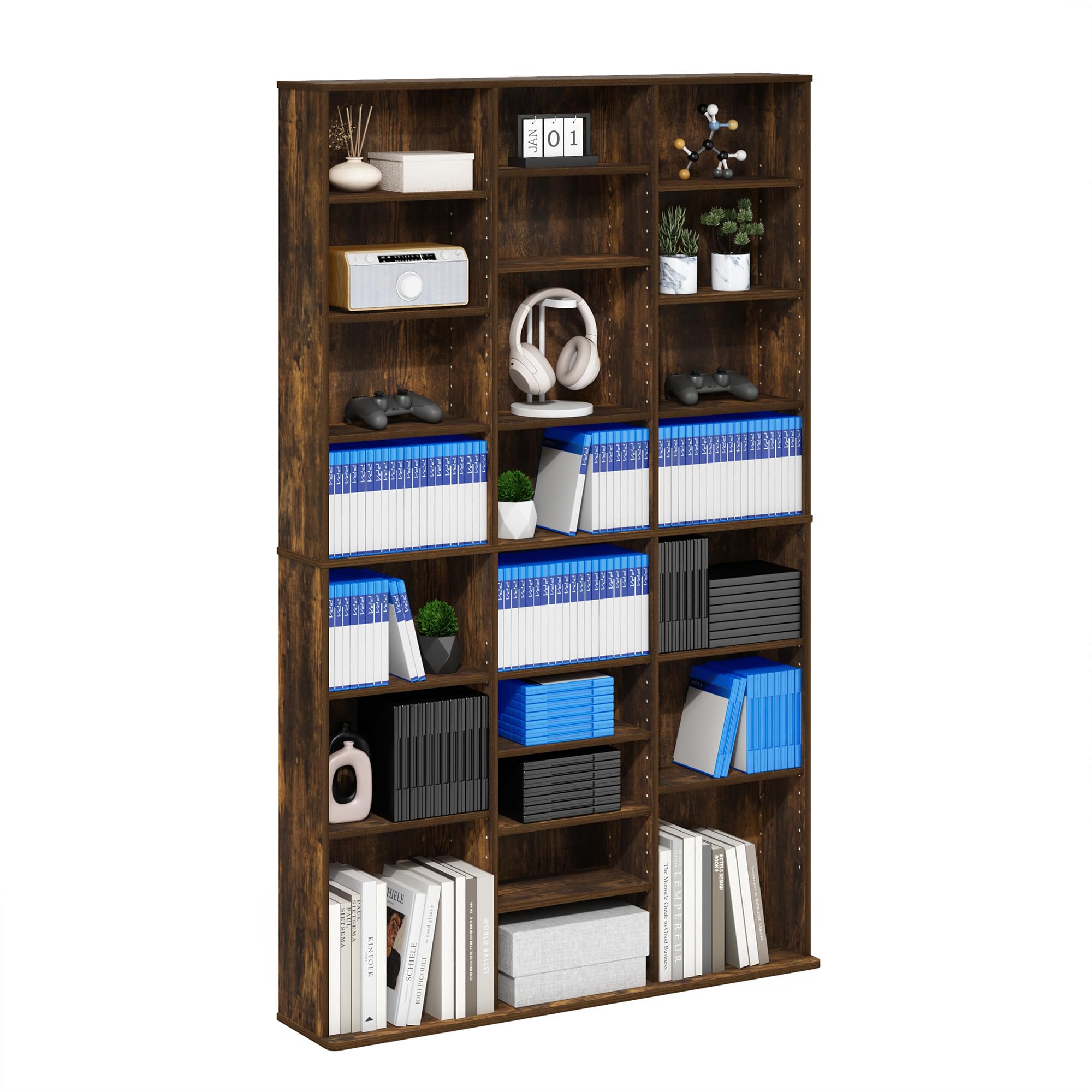 Furinno JAYA Torre Portaoggetti Multimediale 24 Ripiani