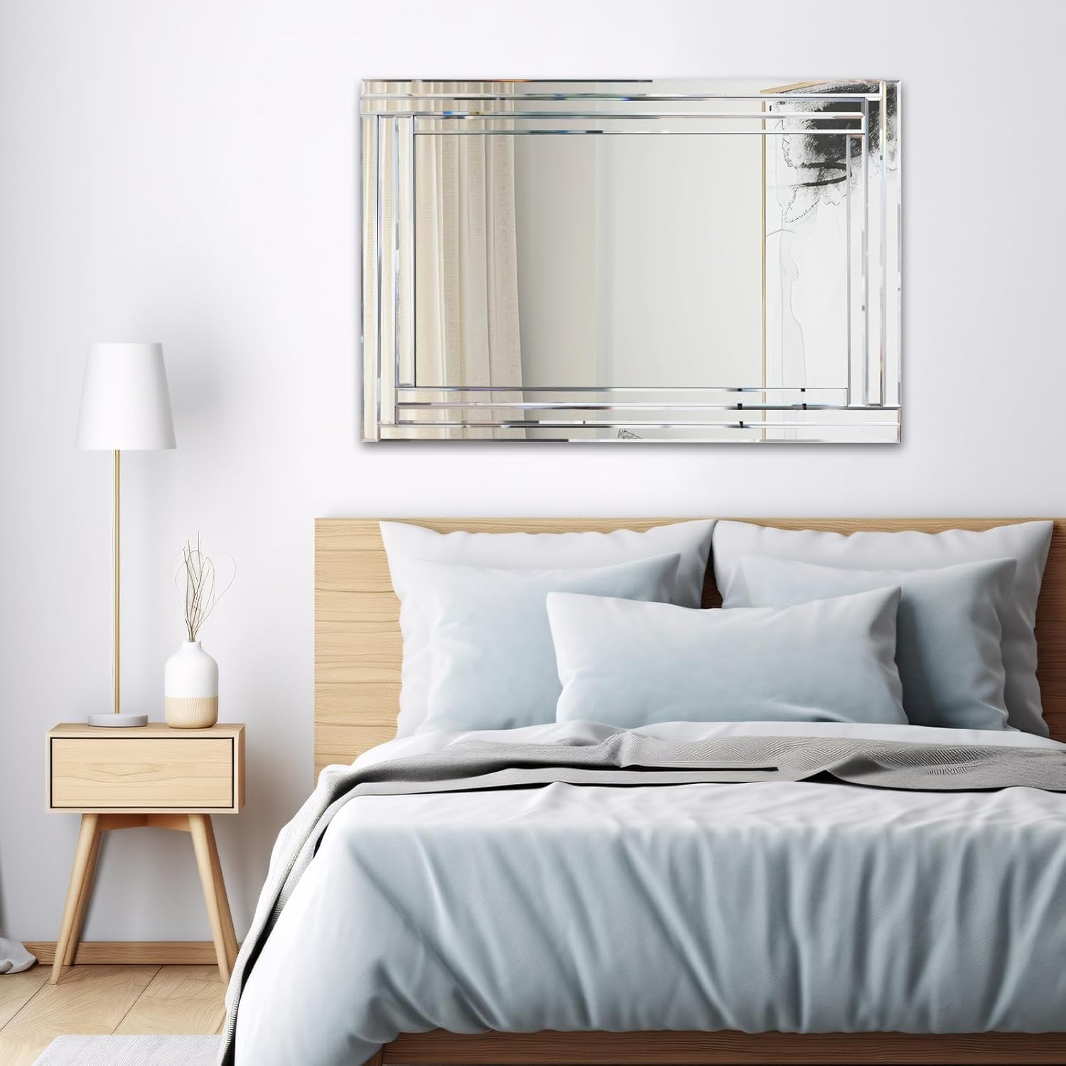 Muzilife Specchio da Parete Senza Cornice 90x60 cm - immagine 3