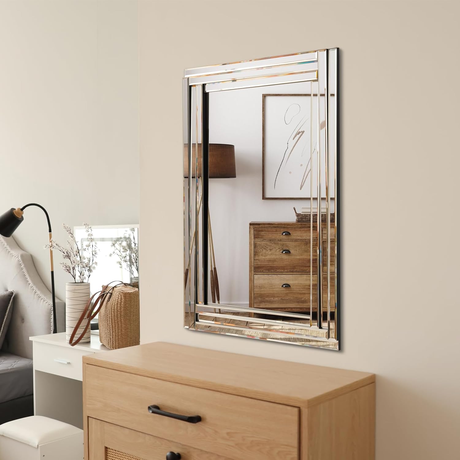 Muzilife Specchio da Parete Senza Cornice 90x60 cm - immagine 5