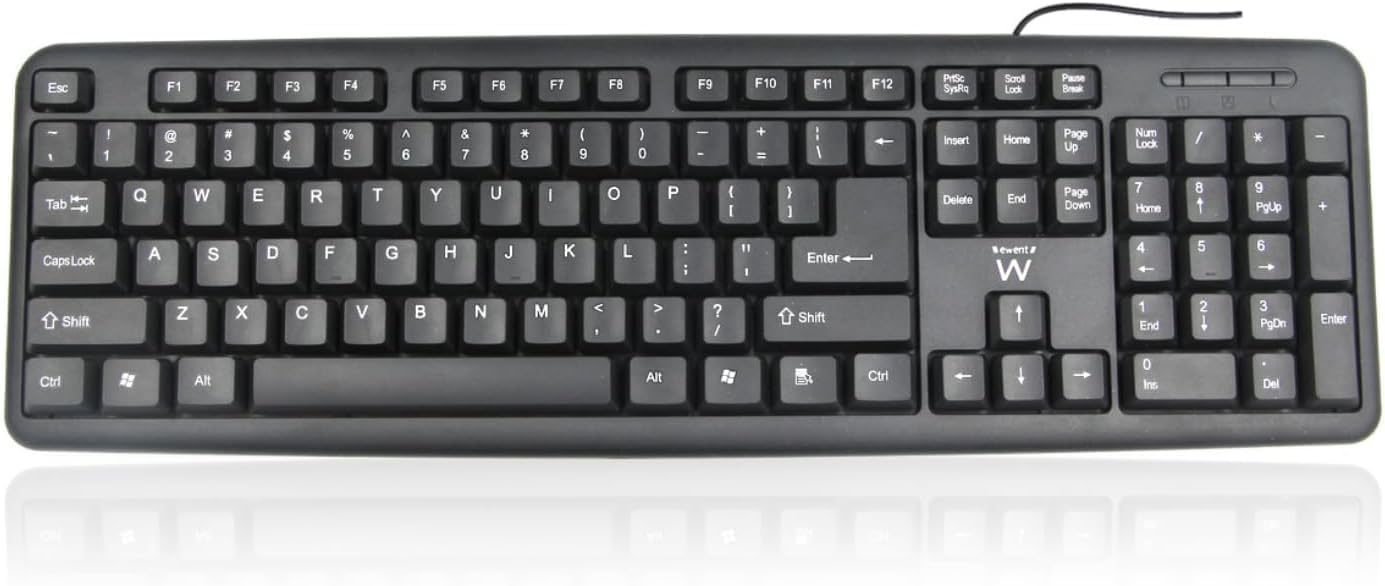Ewent Tastiera Professionale USB Cablata QWERTY, Nera