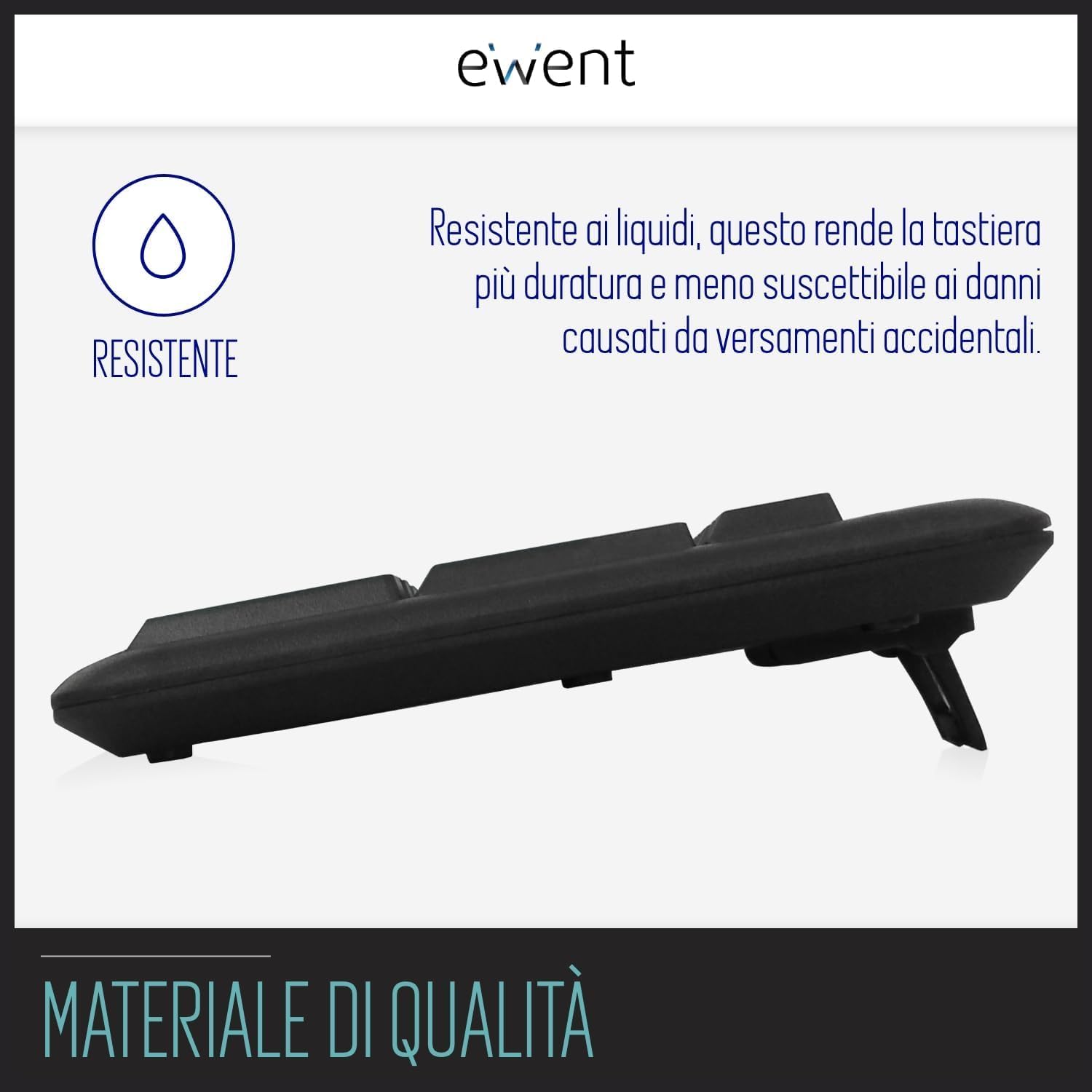 Ewent Tastiera Professionale USB Cablata QWERTY, Nera - immagine 3