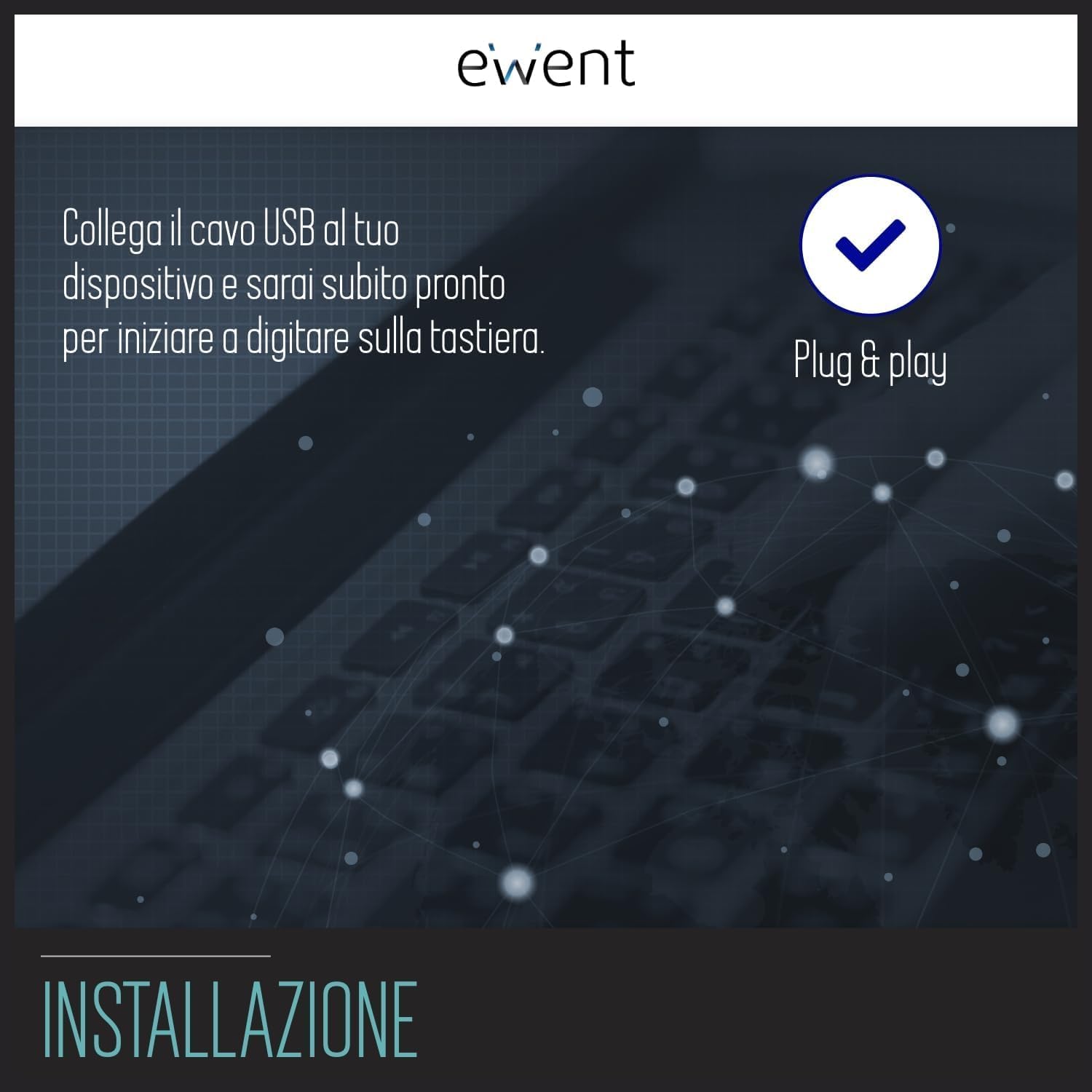 Ewent Tastiera Professionale USB Cablata QWERTY, Nera - immagine 4