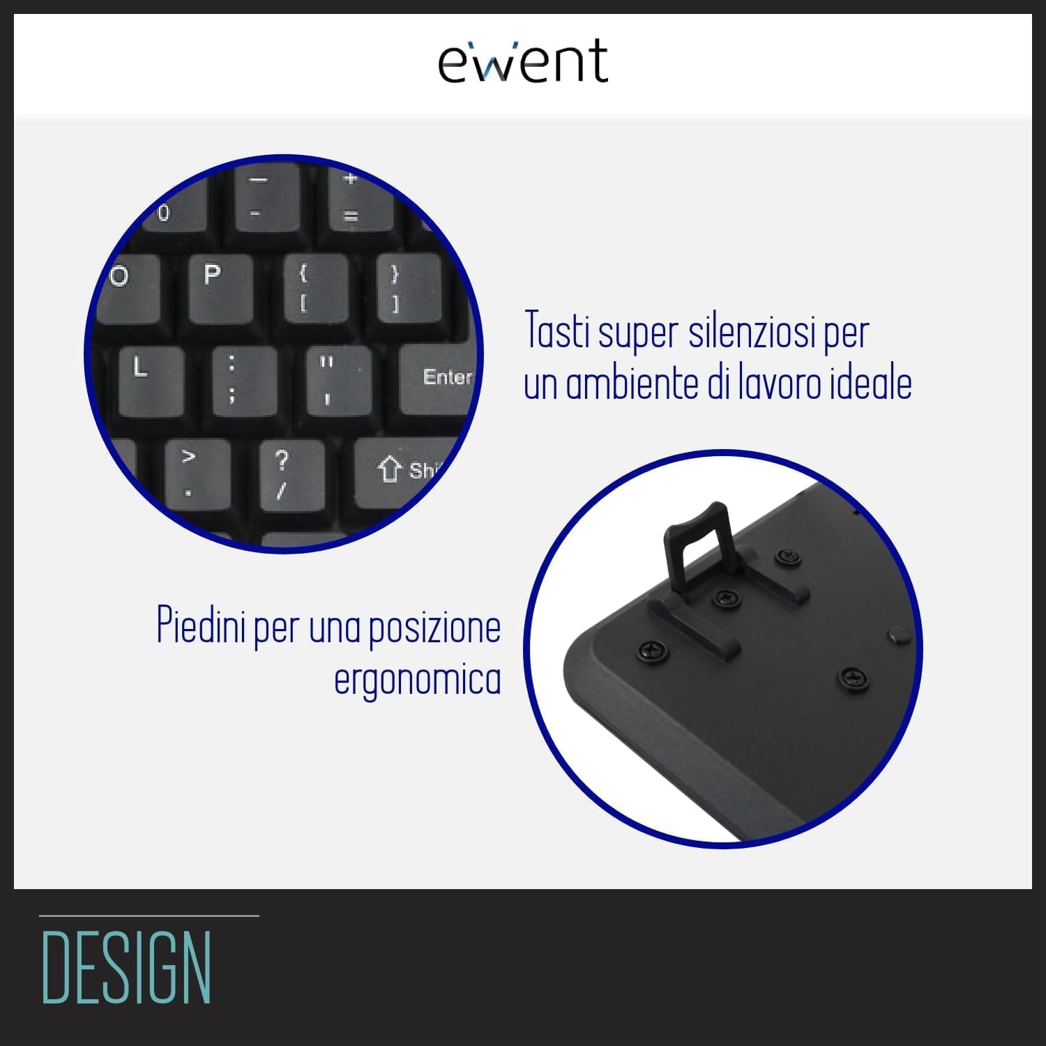 Ewent Tastiera Professionale USB Cablata QWERTY, Nera - immagine 5