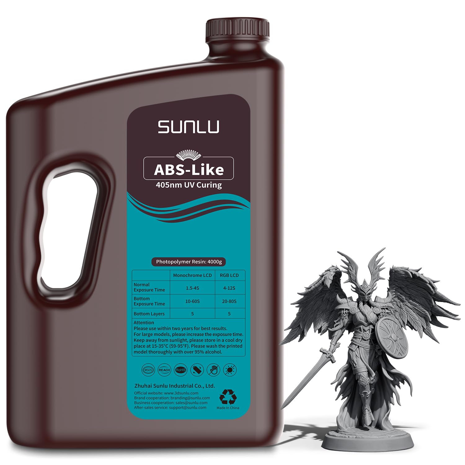 SUNLU Resina ABS-Like 4KG per Stampante 3D UV 405nm - immagine 1