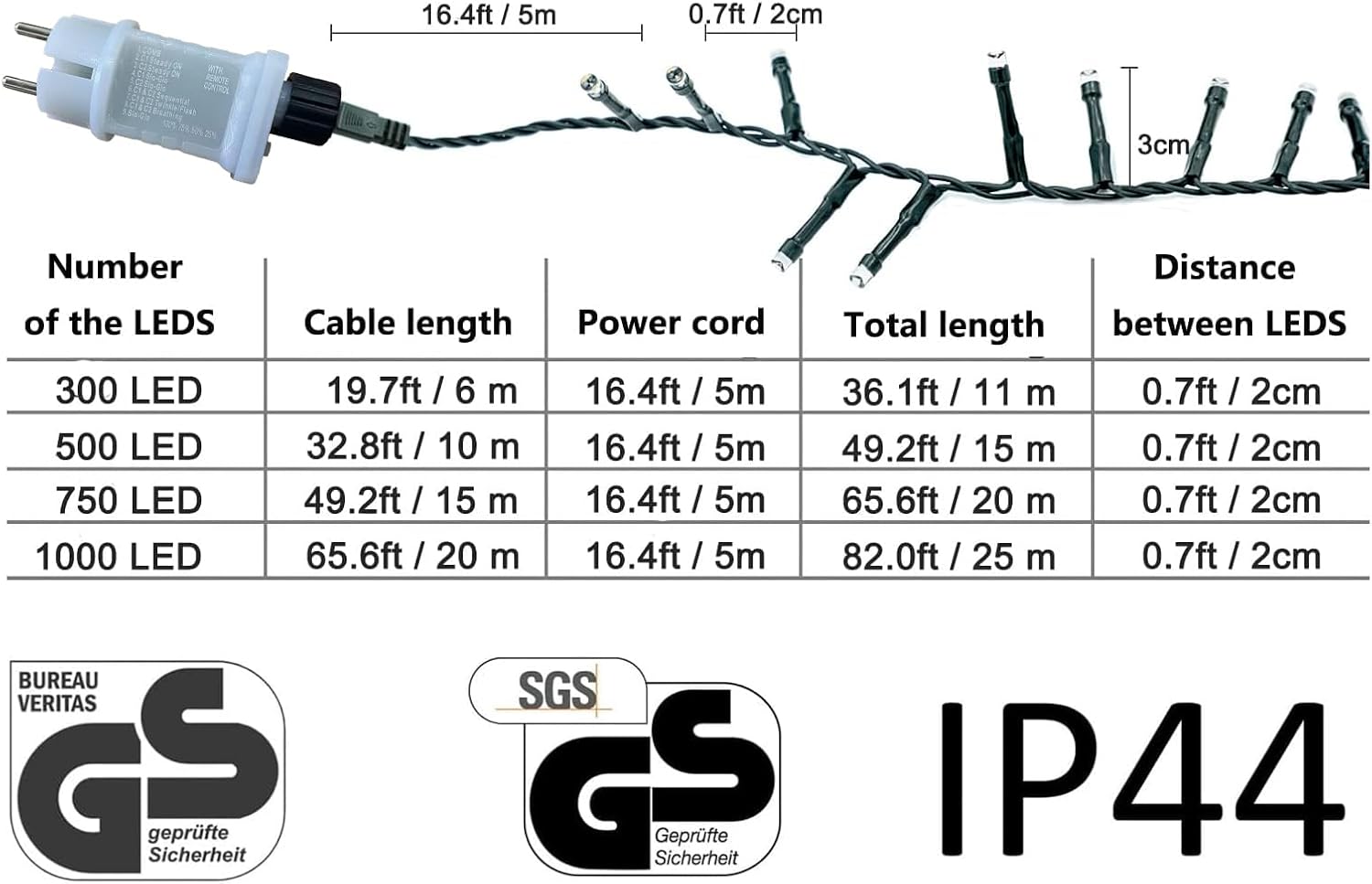 Gresonic Catena Luci LED 750 LED 9 Modelli - immagine 2