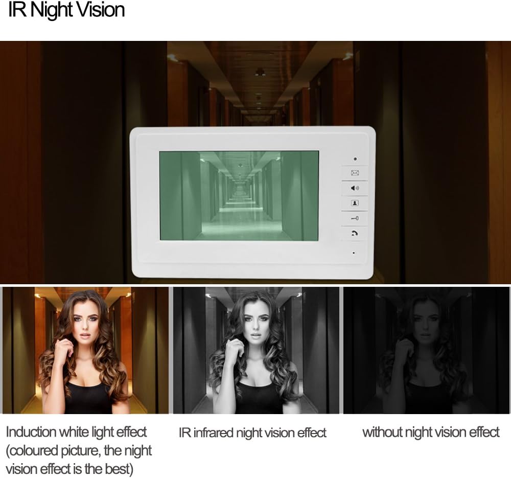 HFeng 7'' LCD Videocitofono Kit Cablato 700TVL - immagine 3