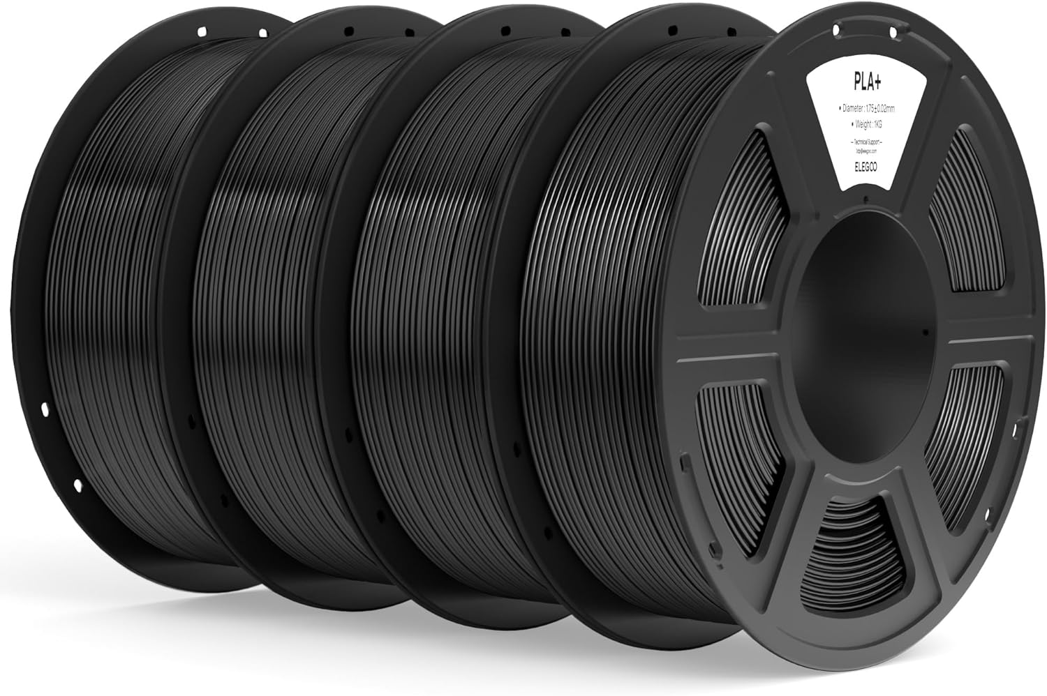 Elegoo PLA+ Filamento 1,75mm Nero 4KG - immagine 1