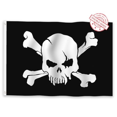 Aoihrraan Bandiera Pirata 180x300cm Doppio Lato Jolly Roger Creepy Skull Bone Crossed Skeleton Flags Banner Per All'Aperto Celebrazioni Home Garden Porch Party Decor Bandiere Con 2 Robusti Grommets