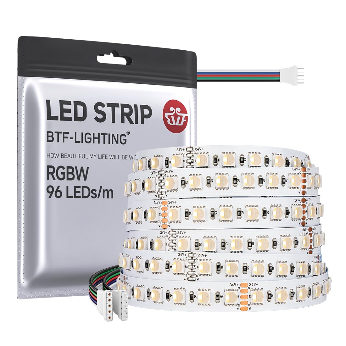 Btf-lighting Striscia LED 5050SMD RGBWW 24V 5M