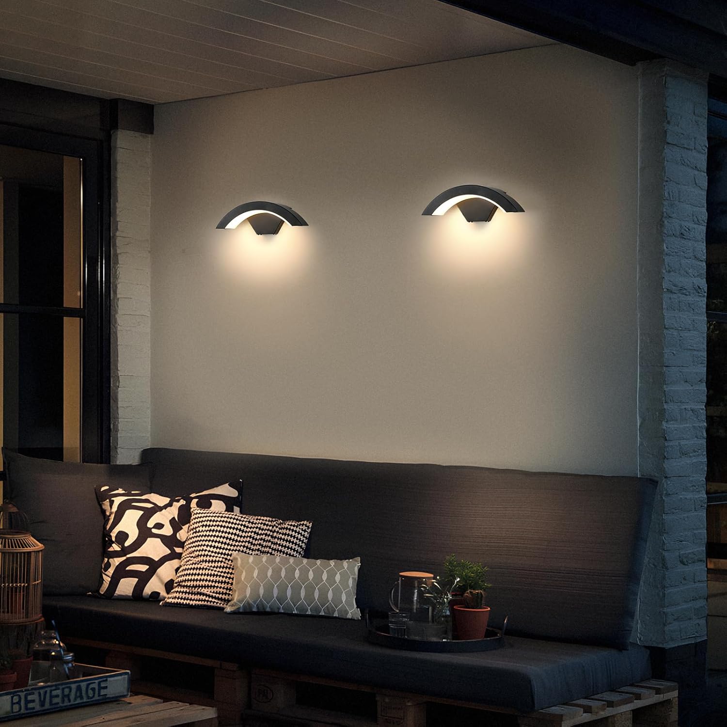 Applique da Parete Esterno 24W IP65 LED Nero 2 Pezzi - immagine 7