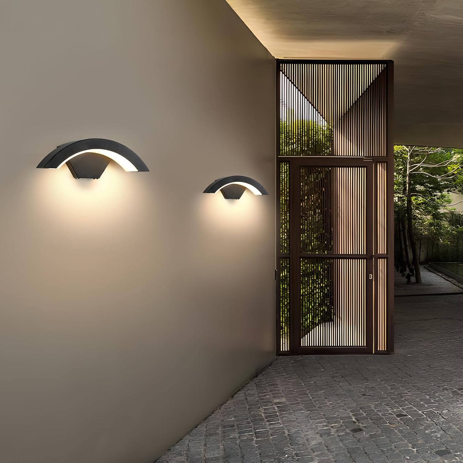 Applique da Parete Esterno 24W IP65 LED Nero 2 Pezzi - immagine 8