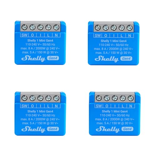 Shelly 1 Mini Gen4 - 4 Interruttori Smart WiFi 8A