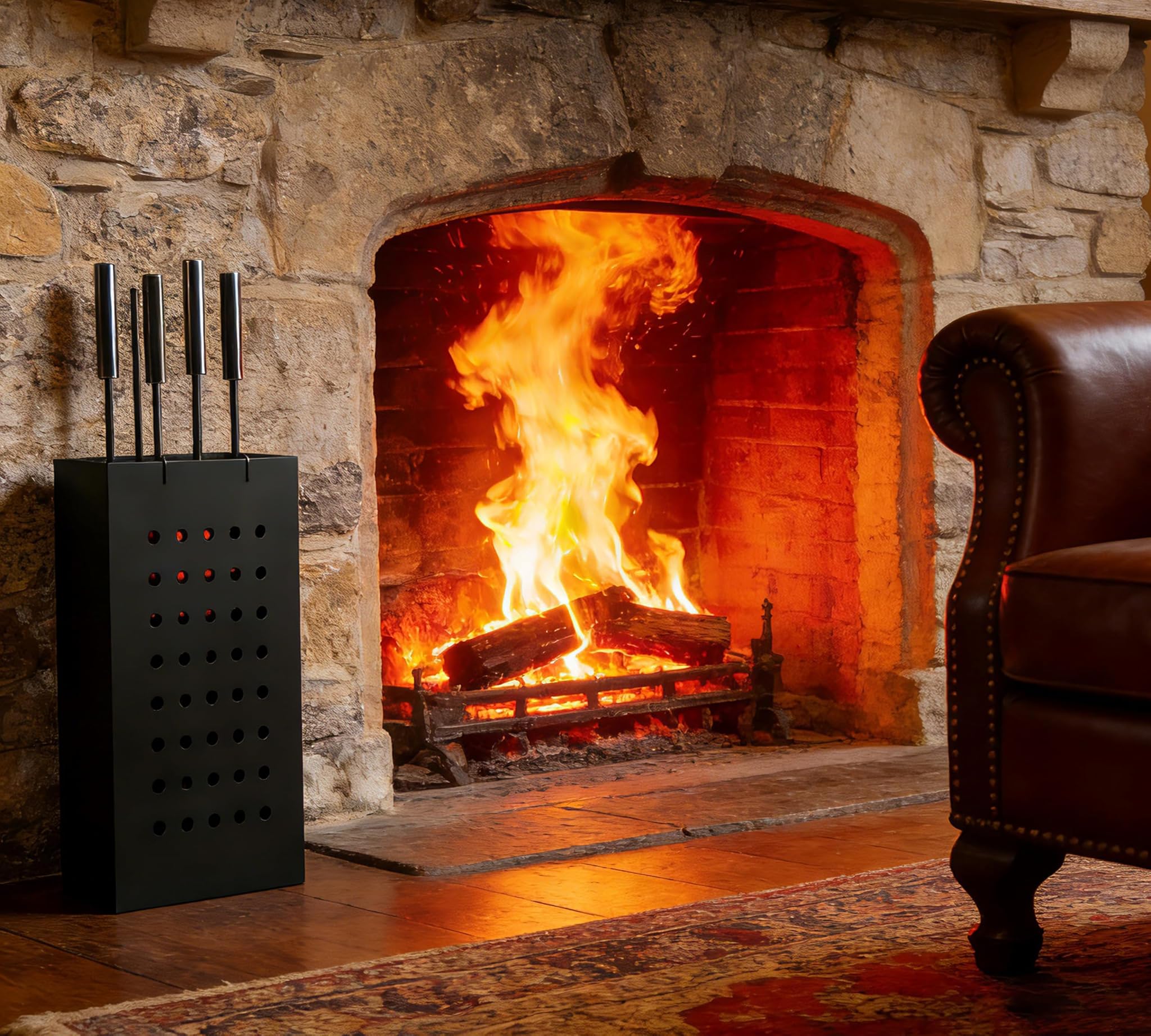 Kingson Set Accessori Caminetto 4 Strumenti