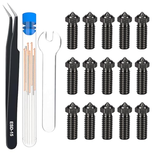 HIKUDIY 15 Ugelli in Acciaio Temprato per Stampante 3D