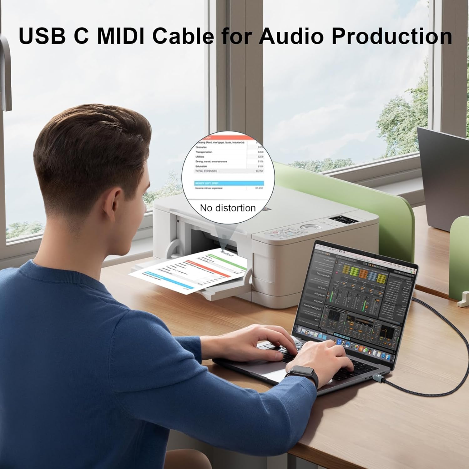 Thzzhnno Cavo da USB B a USB C 1M - immagine 6