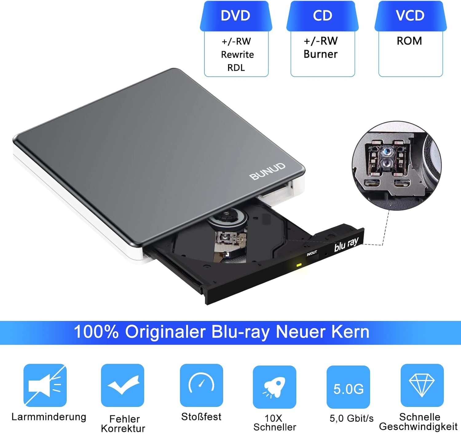 Masterizzatore Blu-Ray Esterno USB 3.0 Type C - immagine 3