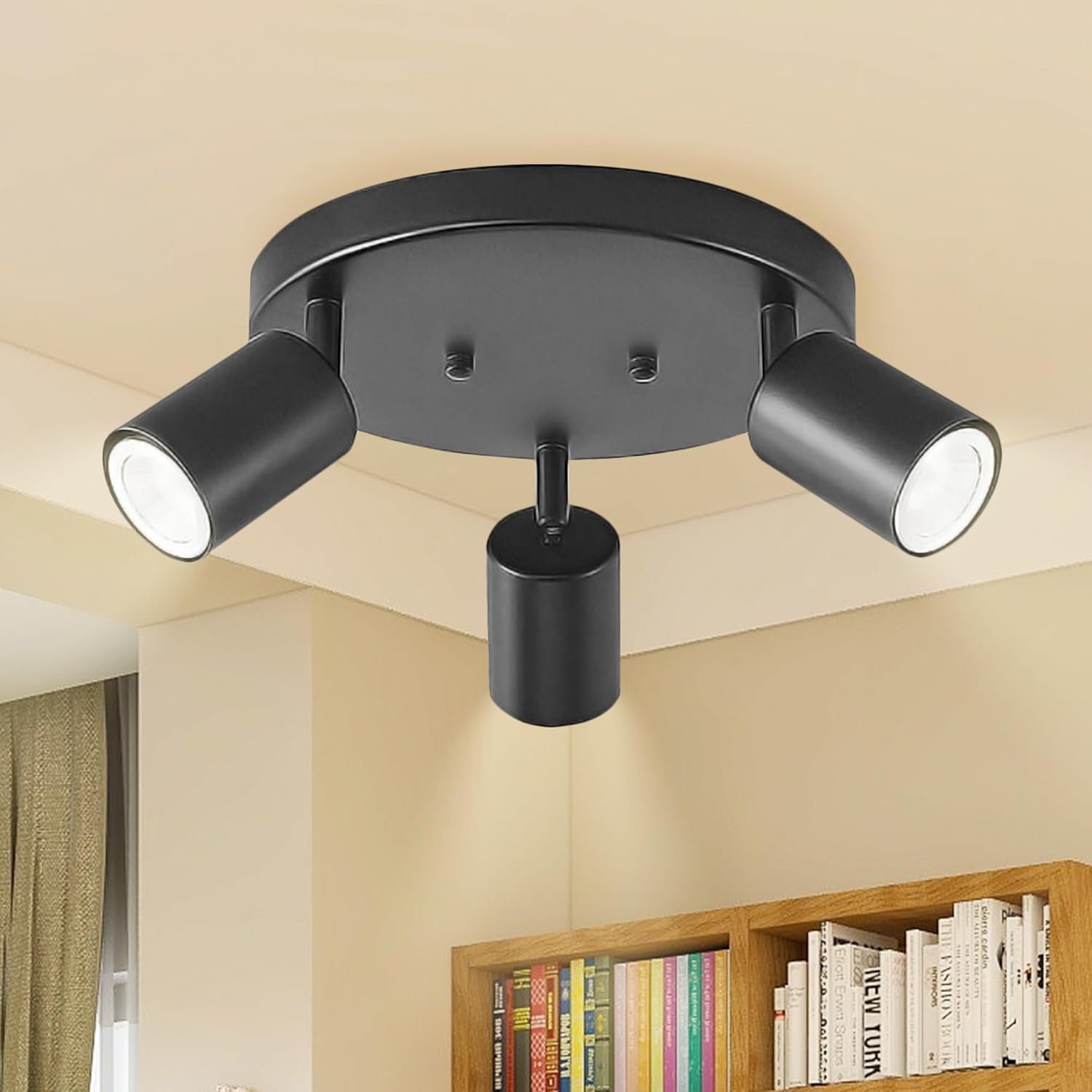 Lampada Soffitto Moderna Nera 3 Luci GU10 4000K