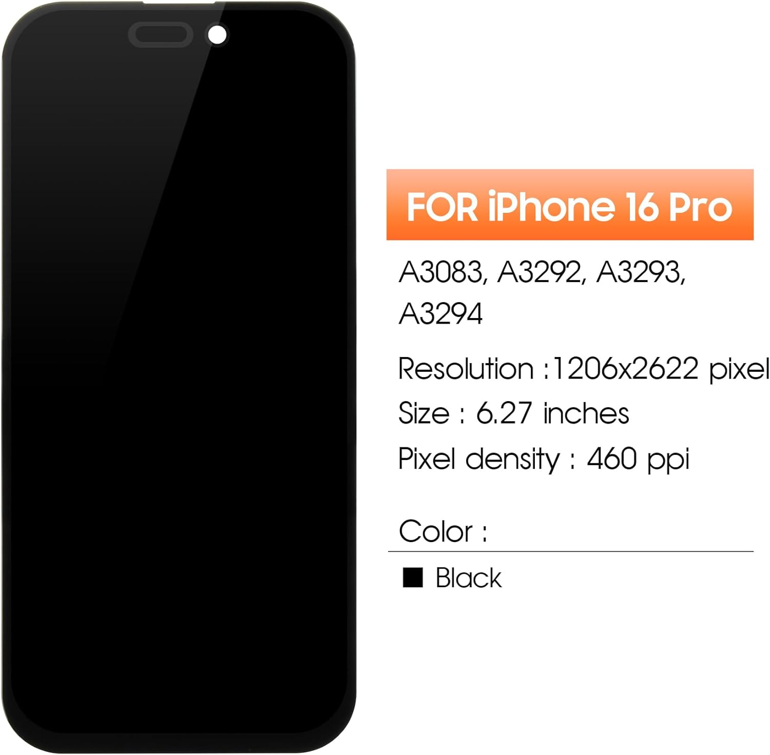 Schermo LCD per iPhone 16 Pro - Display Digitizer - immagine 2