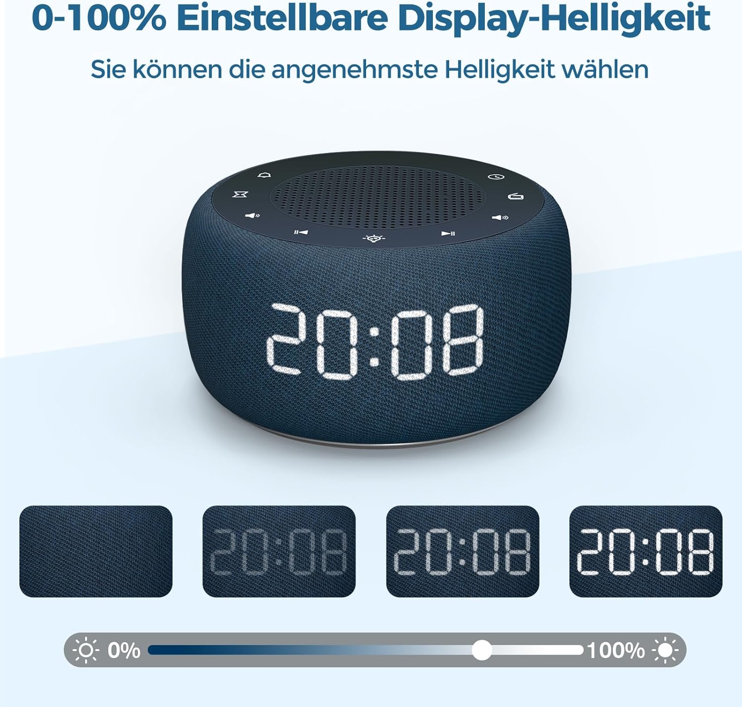 Buffbee Radiosveglia per Camera da Letto, Blu Navy - immagine 6