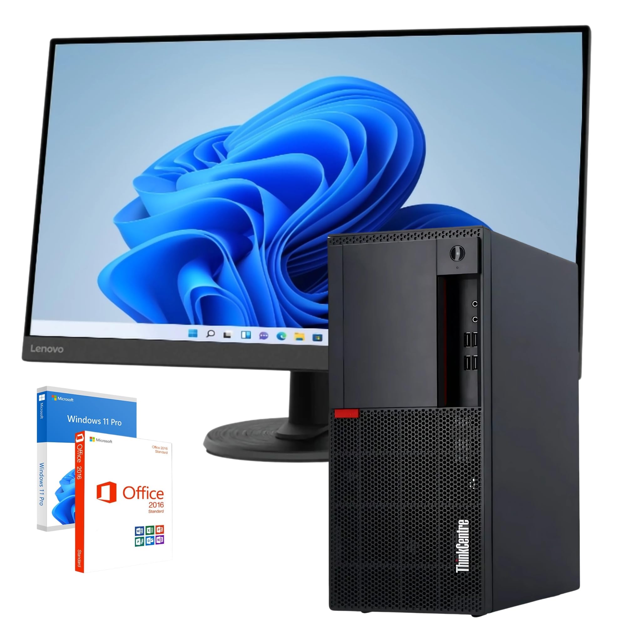 Lenovo PC Completo Ufficio Professionale i7 no a 4.0ghz - Monitor 27 Pollici FHD 32 GB di Ram 1 Tera SSD Nvme - - Win 11 Pro MS Office Garanzia 36 MEsi