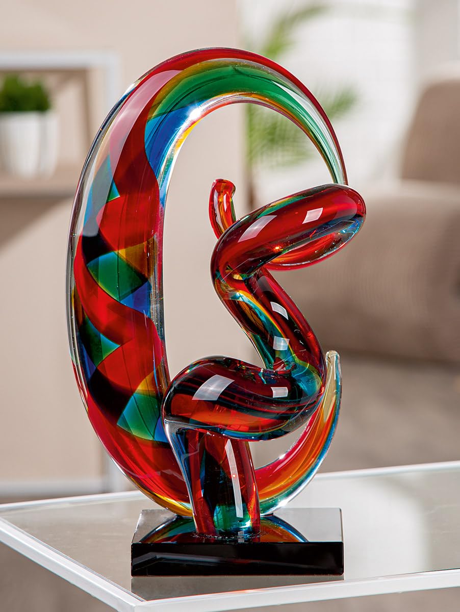 Gilde Scultura Palmeira in Vetro Multicolore 28cm