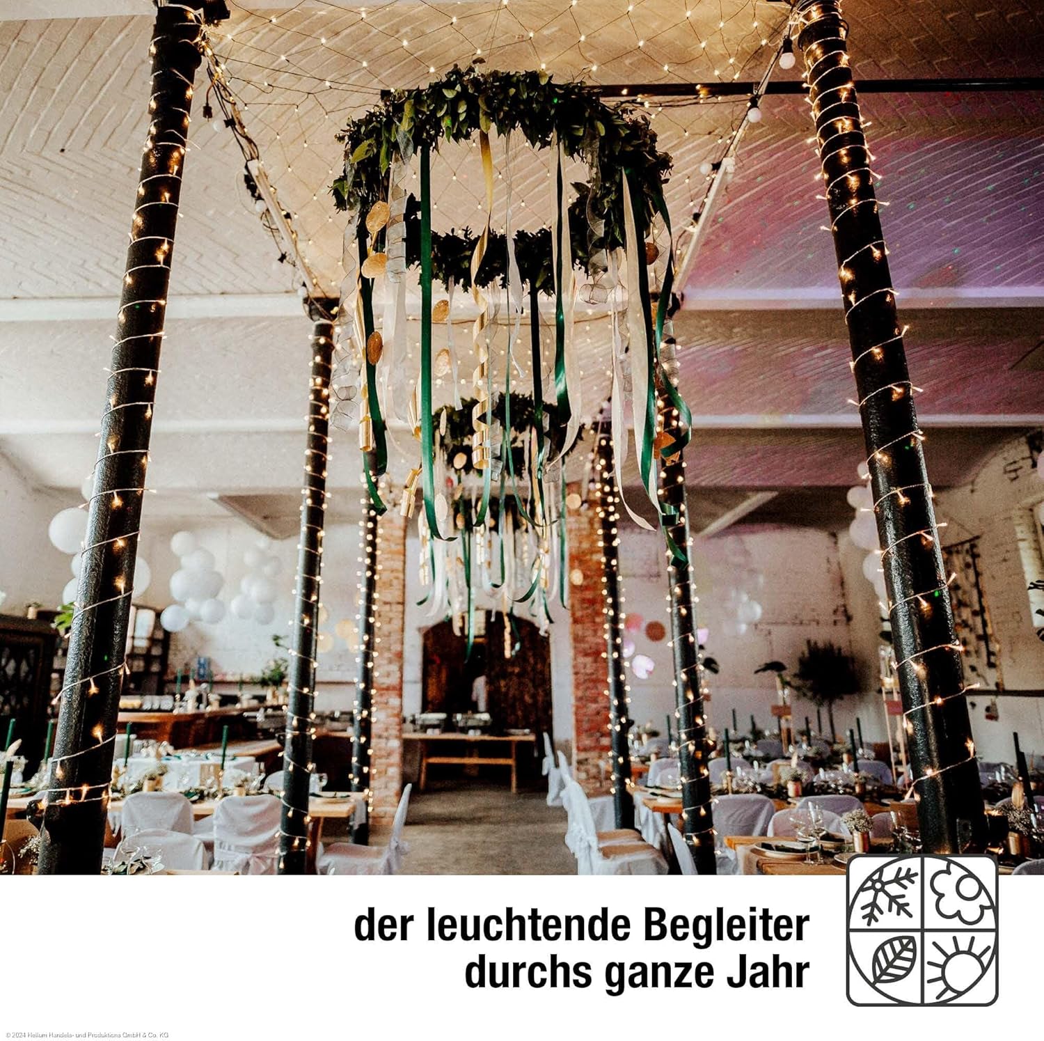 Hellum Luci Fiabesche 100 LED Bianco Caldo 14,85m - immagine 5