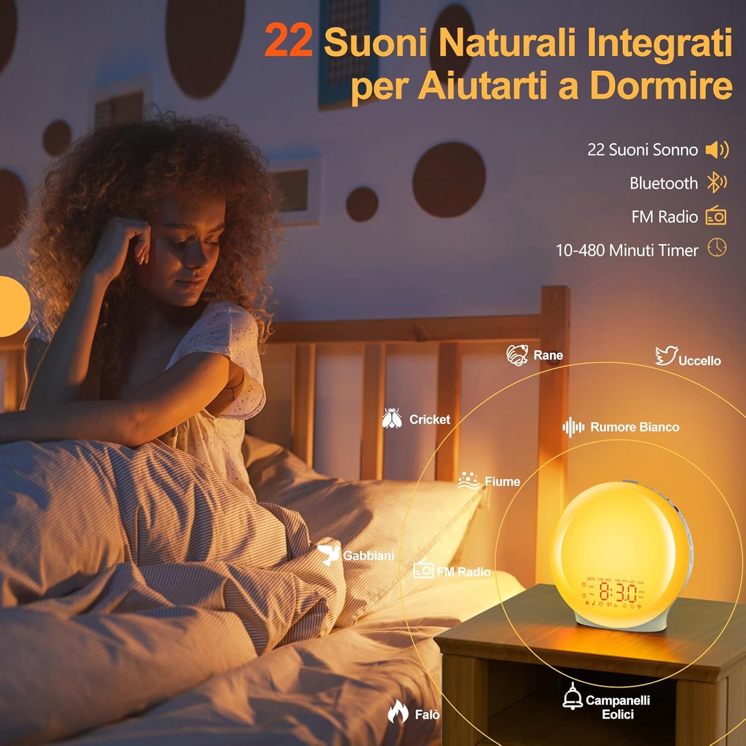 Sveglia Alba Bluetooth con Simulazione Alba/Tramonto - immagine 3