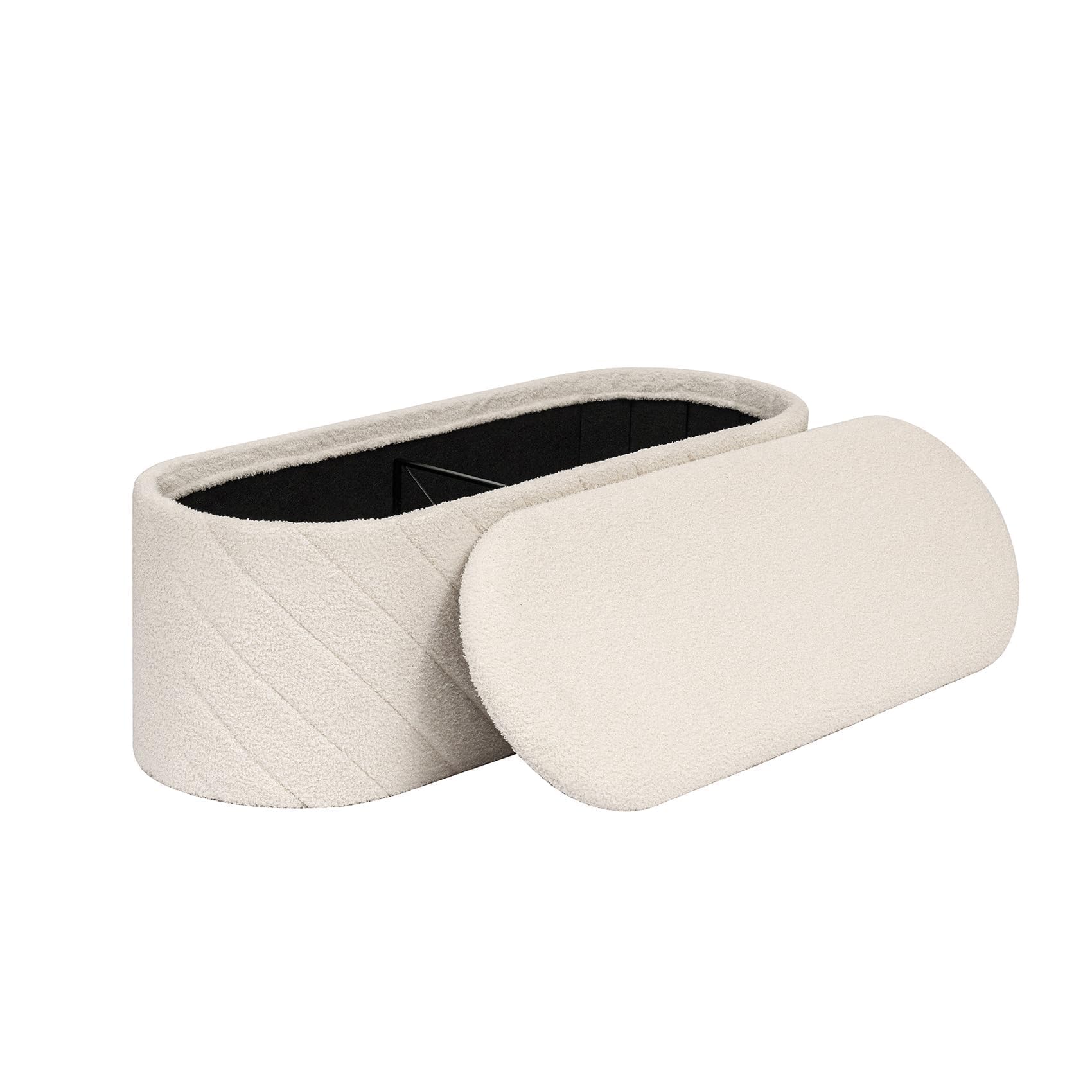 Pinplus Panca Contenitore Ovale Pieghevole, Bianco