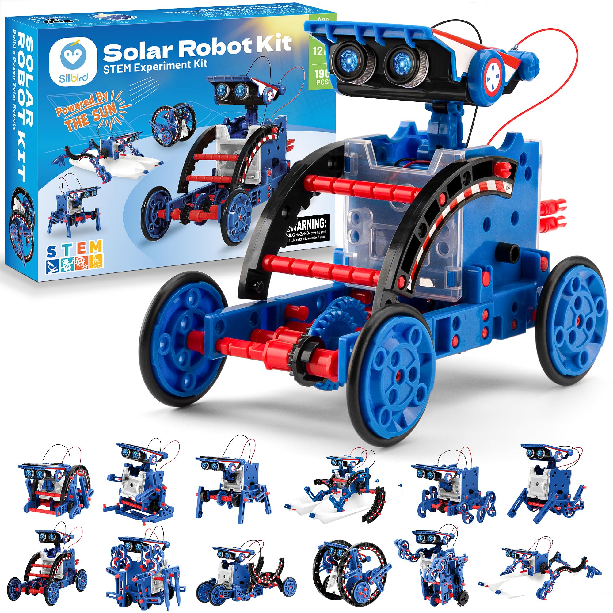 Sillbird Robot Solare 12 in 1 STEM - 190 Pezzi