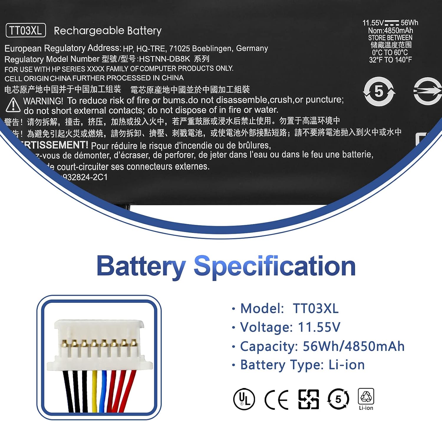TT03XL 933322-855 - Batteria per Laptop Hp EliteBook - immagine 2
