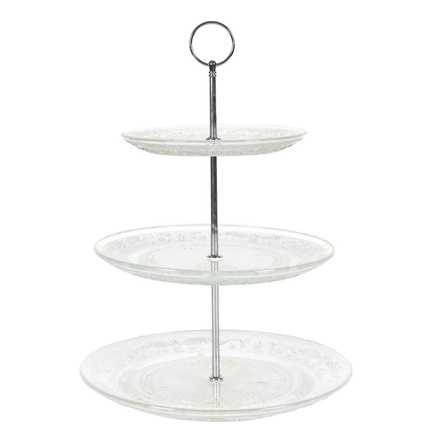 Home Deco Factory Tortiera in Vetro a 3 Livelli