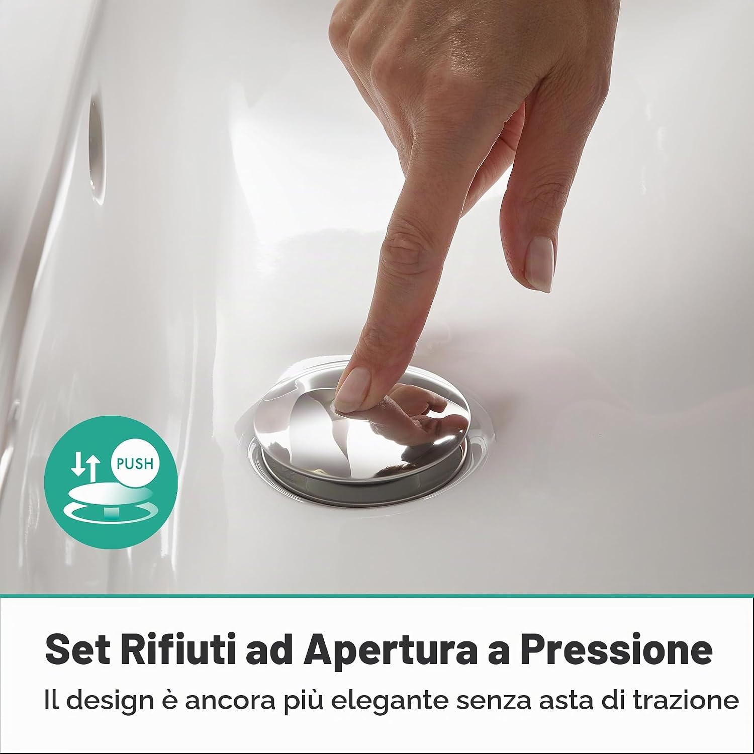 Hansgrohe 50100000 Set scarico push-open per miscelatori lavabo e bidet ...