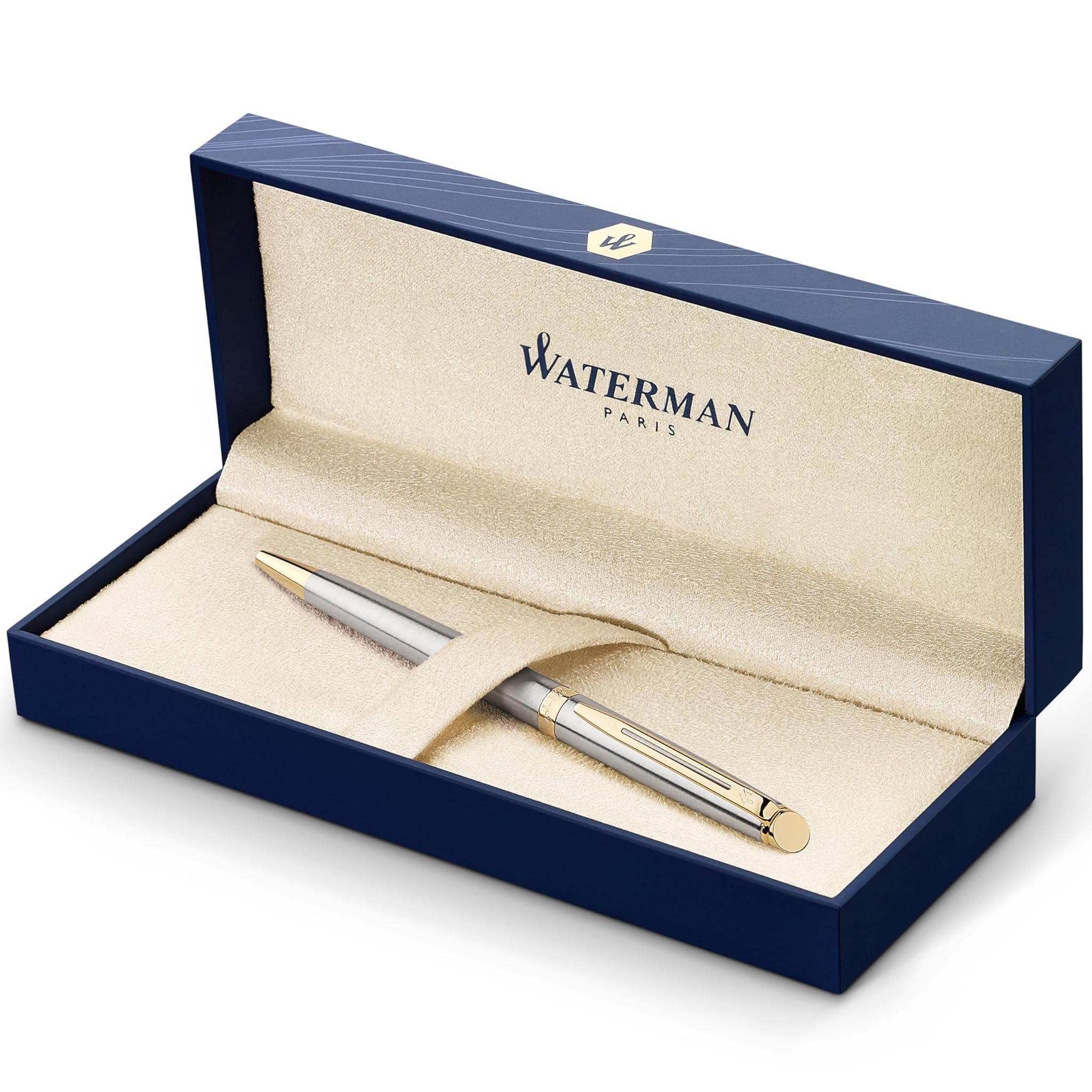 Waterman Hemisphere Penna a Sfera, Stainless Steel Gold Trim